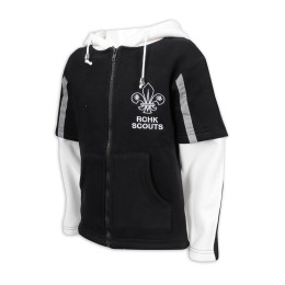 KD084 設計撞色連帽童裝衛衣 反光帶 65%滌 35%棉 童裝製造商  黑色 白色 KD084 設計撞色連帽童裝衛衣 反光帶 65%滌 35%棉 童裝製造商  黑色 白色